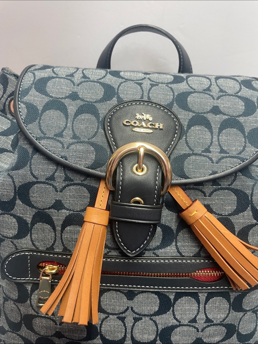 NWOT Coach ‘Kleo’ Signature Chambray Backpack - Picture 8 of 14